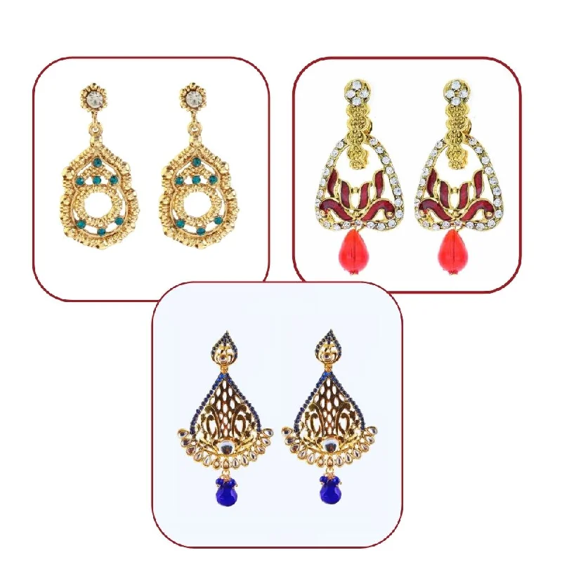 Affordable Luxury Jewelry For Every Occasion JewelMaze Set of 3 Earrings Combo