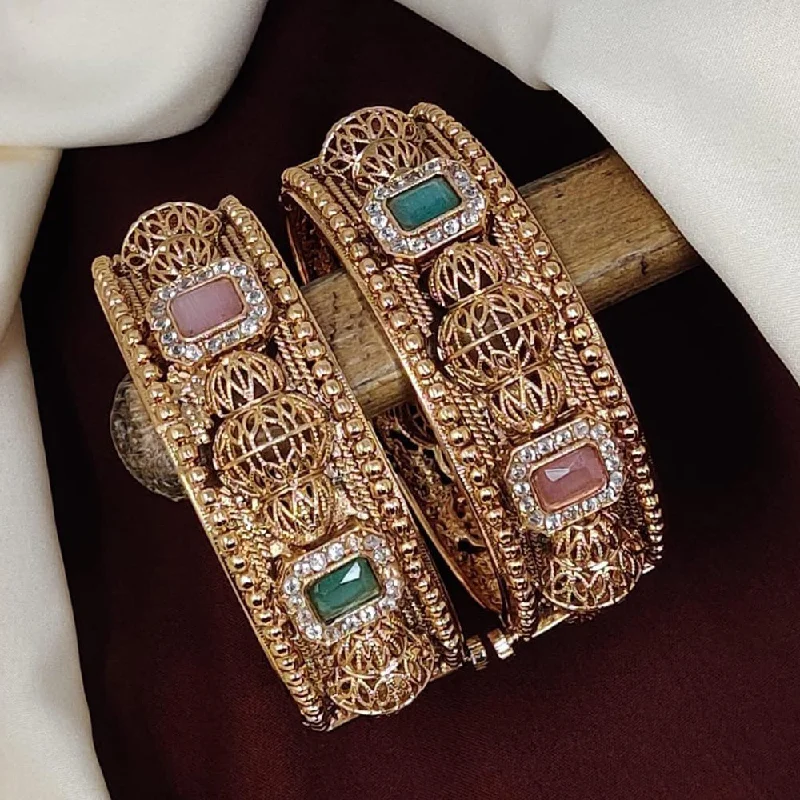 Discover Unique Jewelry With Special Limited-Time Offers Kavita Art Gold Plated AD Openable Bangles Set