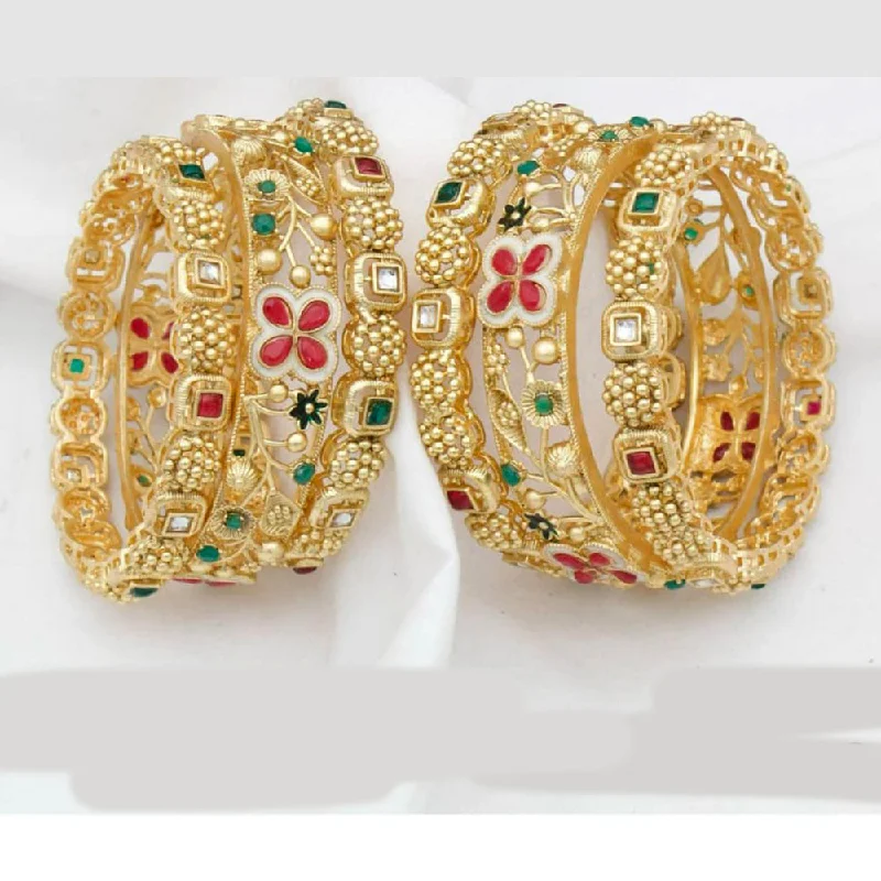 Personalized Jewelry Sale – Unique Gifts At Low Prices Kavita Art Gold Plated Pota Stone Bangles Set