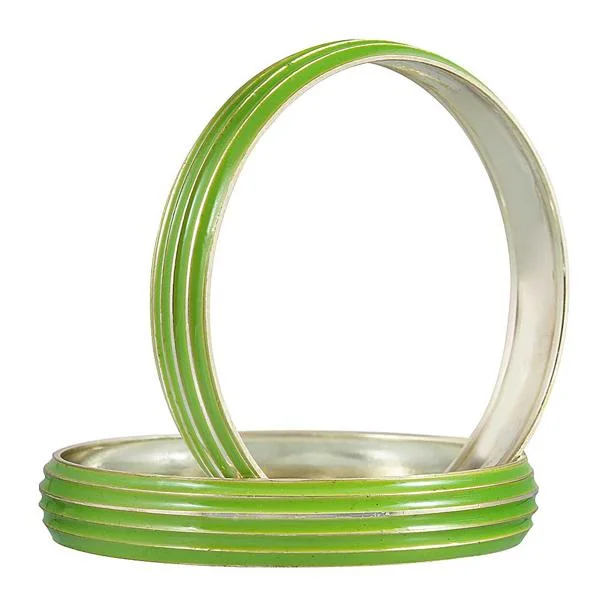 Timeless Jewelry Styles At Wallet-Friendly Prices Kriaa Green Gold Plated Set Of 2 Bangle Sets