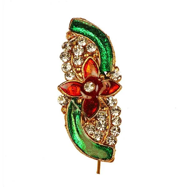 High-End Jewelry, Now More Affordable Than Ever Kriaa Meenakari  Austrian Stone Stone Maroon & Green Saree Pin Brooch