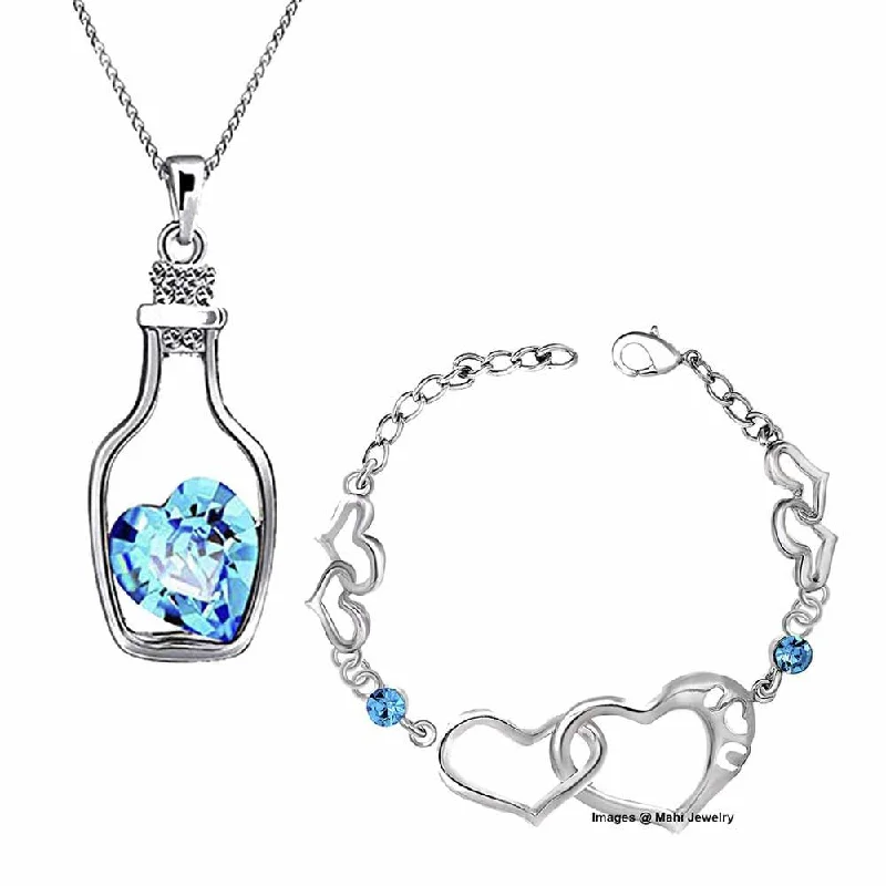 Handcrafted Beauty At Affordable Prices Mahi Alluring Blue Crystal Combo