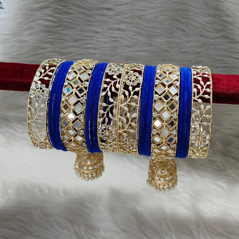 Trending Jewelry Now Available At Exclusive Prices Manisha Jewellery Gold Plated Austrian Stone And Mirror Bangles Set