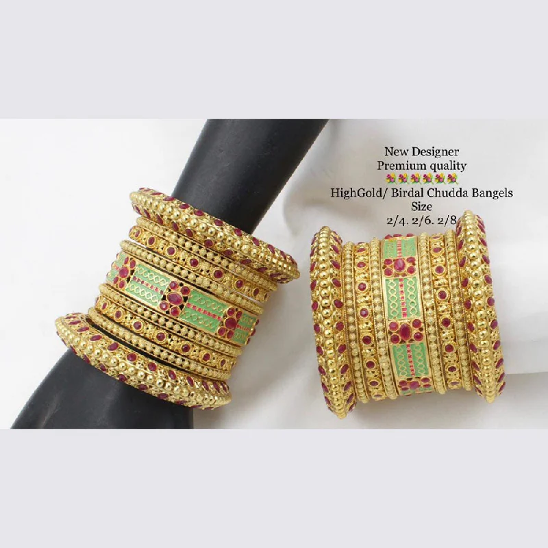 Limited Stock On Premium Jewelry At Low Prices Manisha Jewellery Pota Stone Gold Plated Bangles Set