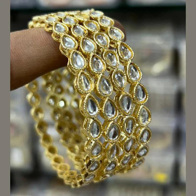 Elegant Rose Gold Jewelry For A Stylish Touch Manisha Jewellery Gold Plated Kundan Bangles Set