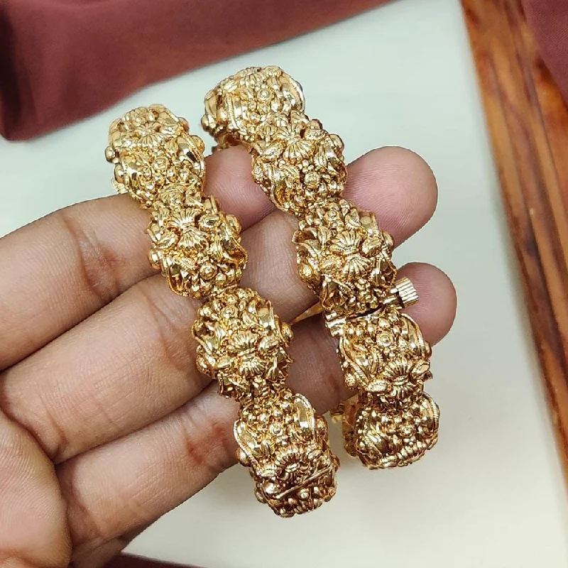 Dainty Floral Jewelry For Feminine Elegance Manisha Jewellery Gold Plated Openable Bangle Set