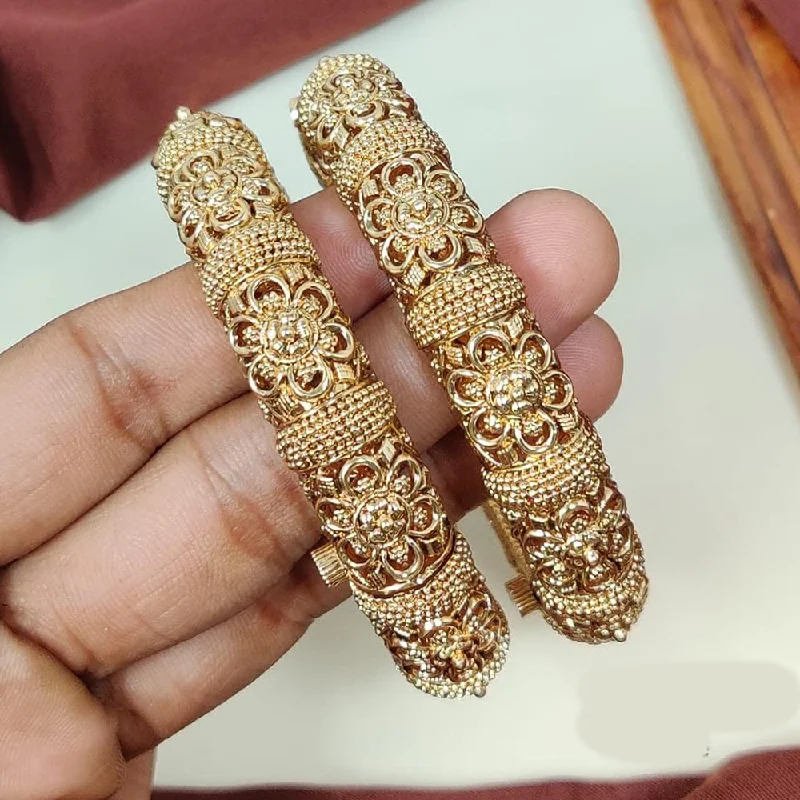 Romantic Heart-Shaped Jewelry For Special Gifts Manisha Jewellery Gold Plated Openable Bangle Set