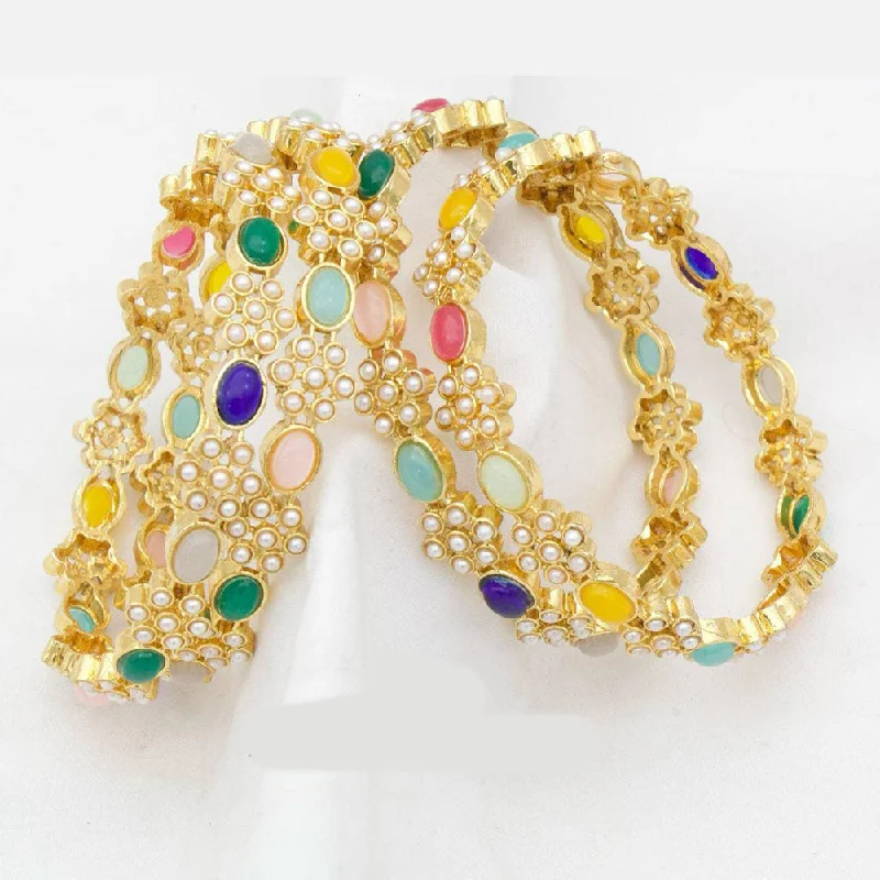 Exclusive Jewelry Sale – Grab Timeless Pieces Now Manisha Jewellery Gold Plated Pearl Bangles Set