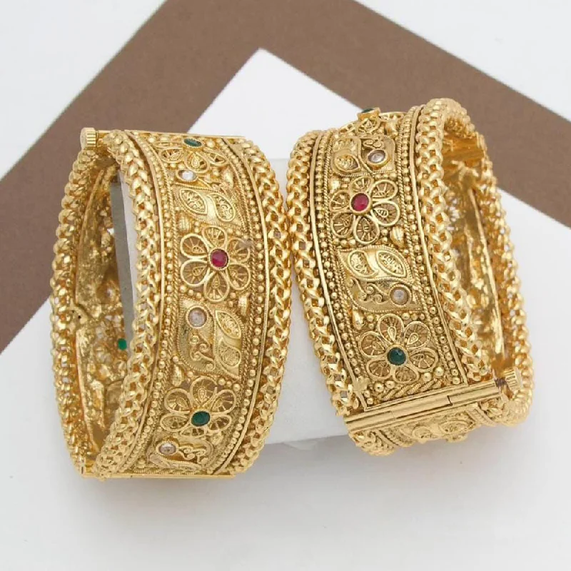 The Biggest Jewelry Sale Of The Year Is Here Manisha Jewellery Gold Plated Pota Stone Openable Bangle Set
