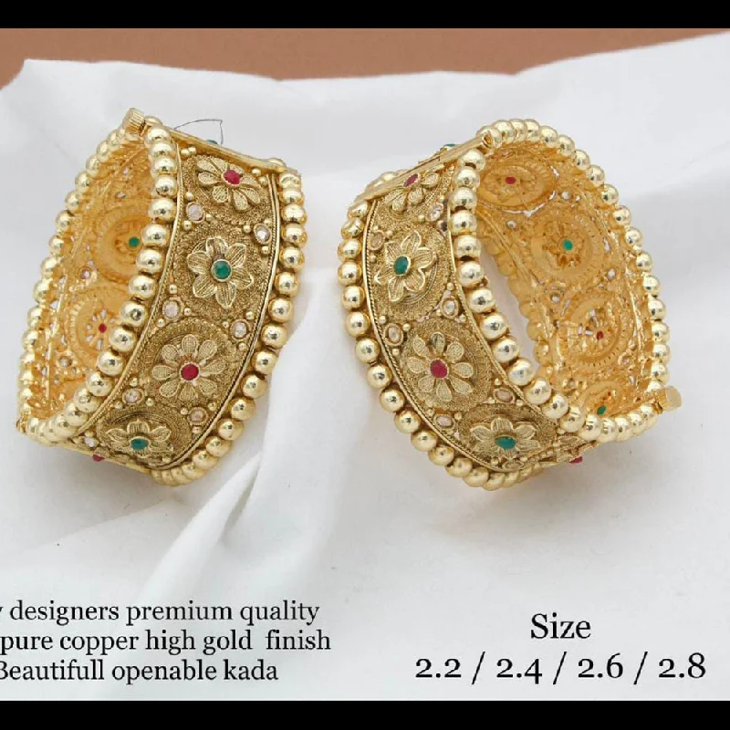 High-Quality Gemstone Jewelry For Special Occasions Manisha Jewellery Gold Plated Rajwadi Bangles Set