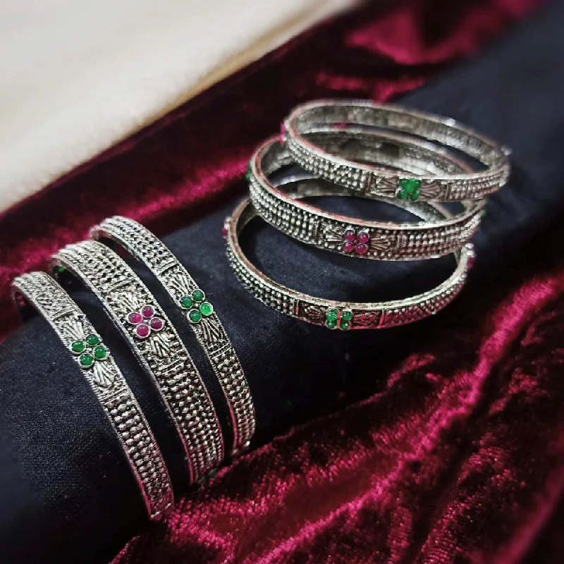 Make Every Moment Shine – Jewelry Discounts Available Manisha Jewellery Oxidised Plated Pota Stone Bangles Set