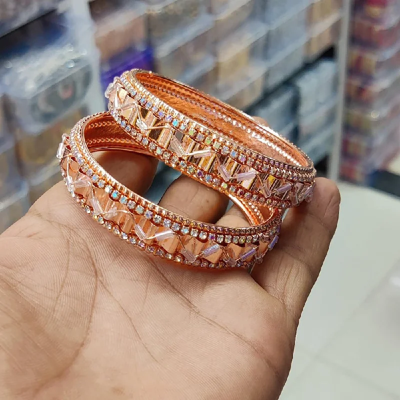 Affordable Luxury Jewelry For Every Occasion Manisha Jewellery Rose Gold Plated Austrian Stone Bangles Set