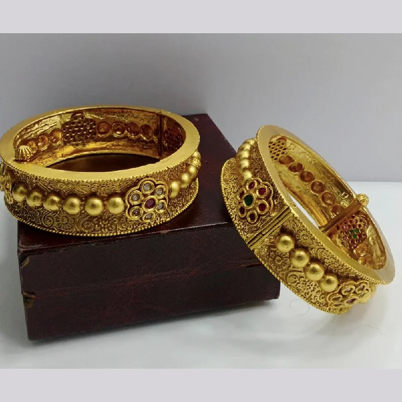 Get The Sparkle You Love At Prices You Adore Niyansh Bangles Pota Stone Gold Plated Bangles Set - 11241014