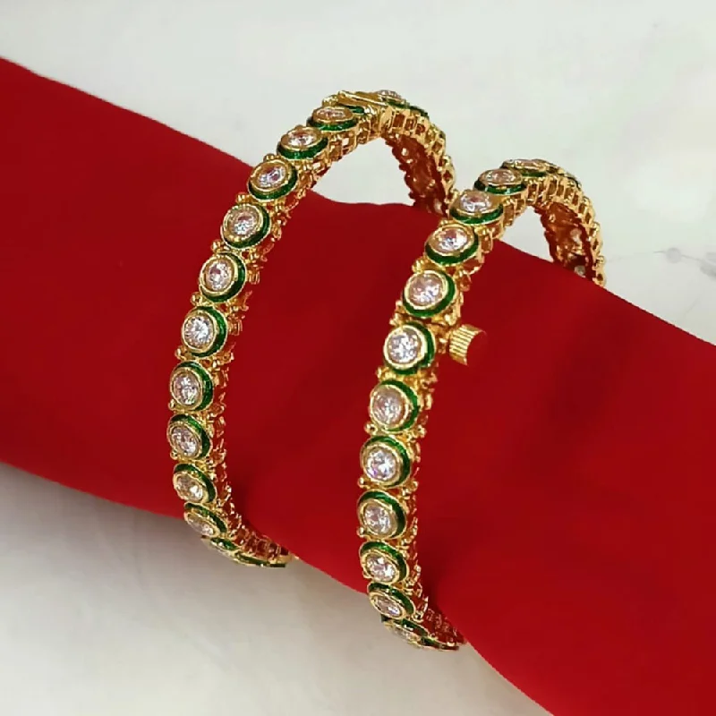 Padmawati Bangles Gold Plated Kundan Openable Bangles Set