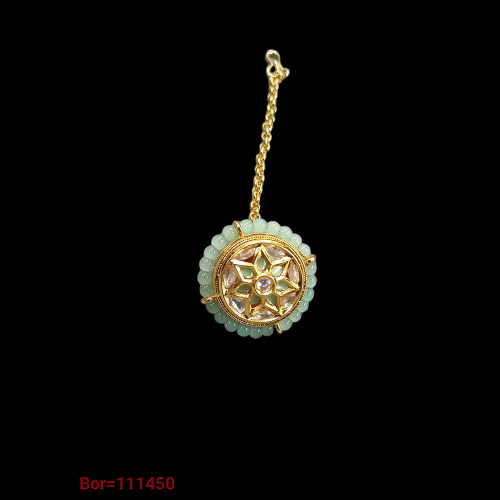 Bohemian-Inspired Jewelry For Free-Spirited Fashion Padmawati Bangles Gold Plated Kundan Stone Bor Maang Tikka