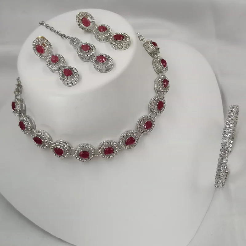 Waterproof Stainless Steel Jewelry For Lasting Beauty Padmawati Bangles Silver Plated Crystal Stone Combo Set