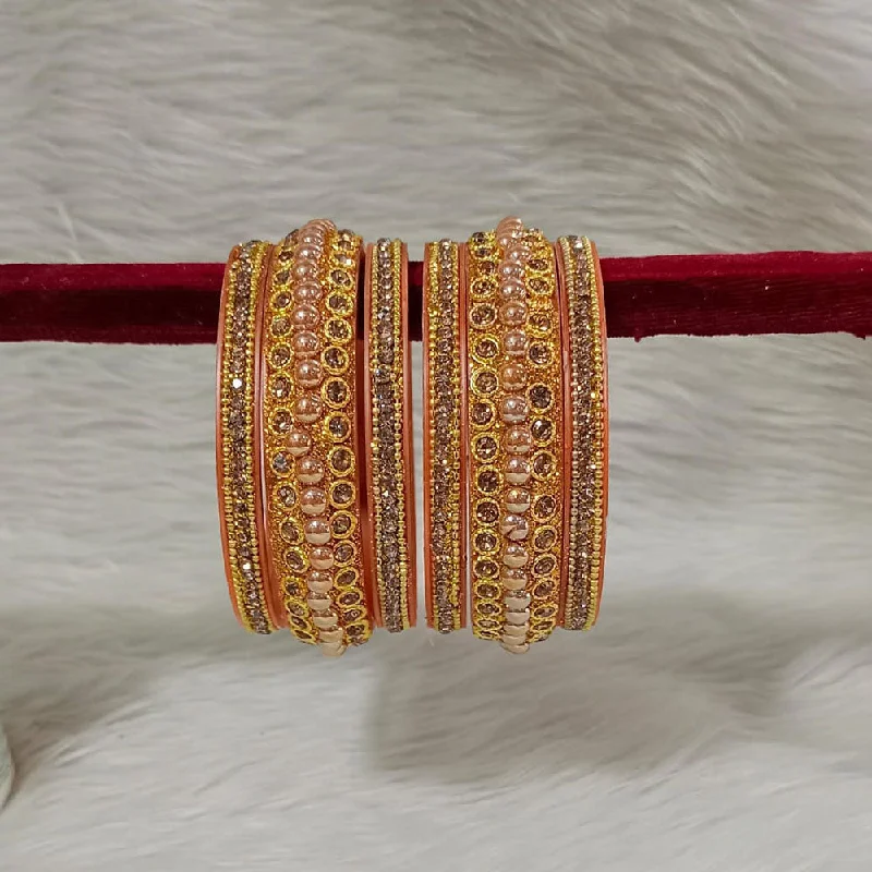 Pooja Bangles Gold Plated Austrian Stone Bangles Set