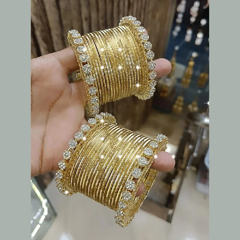 Luxury Handcrafted Jewelry For Elegant Looks Pooja Bangles Gold Plated Bangle Set