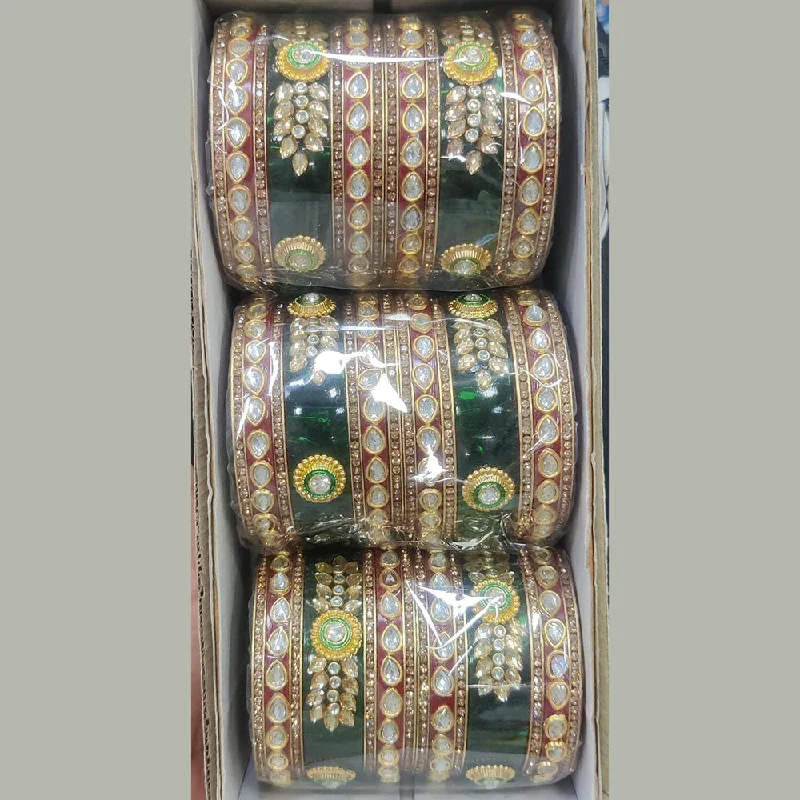 Seasonal Jewelry Sale – Upgrade Your Collection Pooja Bangles Gold Plated Kundan Bangle Set