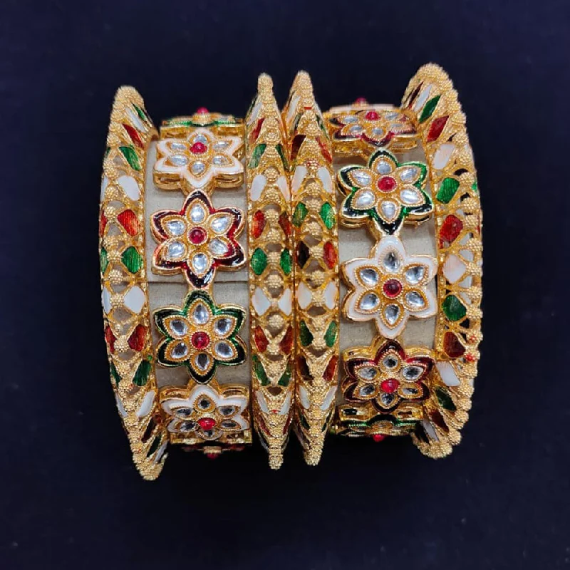 Must-Have Jewelry At Unbelievable Discounts Pooja Bangles Gold Plated Meenakari Bangle Set