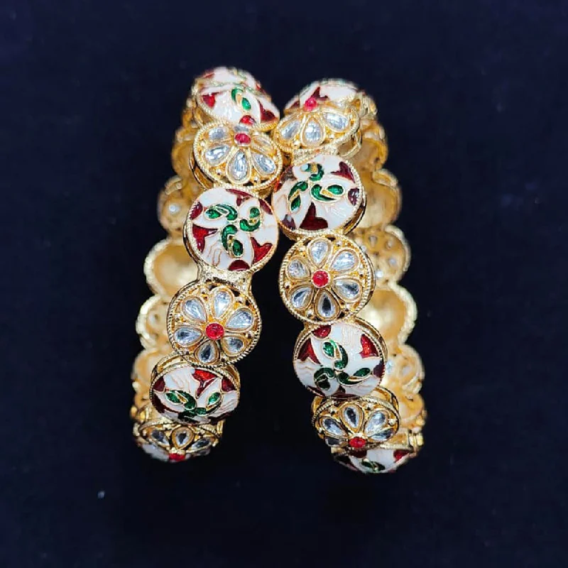 Dainty And Elegant Jewelry Now At Reduced Prices Pooja Bangles Gold Plated Meenakari Bangle Set