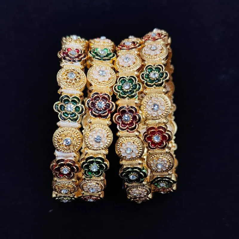 Stunning Jewelry Pieces At The Lowest Prices Ever Pooja Bangles Gold Plated Meenakari Bangle Set