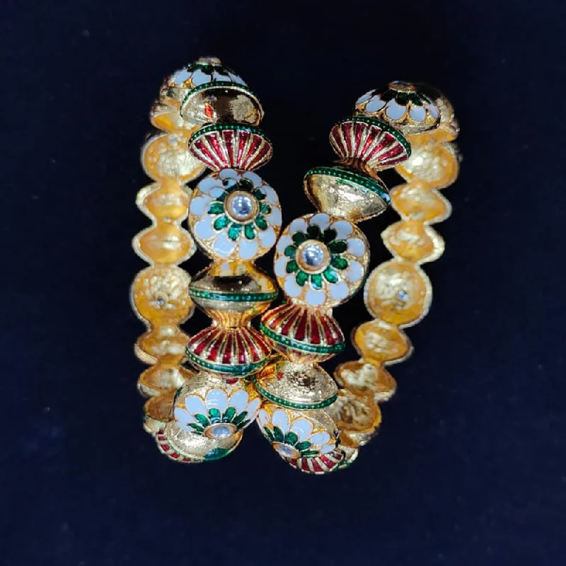 Luxury Meets Affordability – Jewelry Sale Live Now Pooja Bangles Gold Plated Meenakari Bangle Set