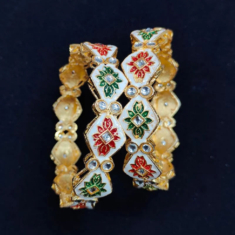 Shop High-Quality Jewelry At Jaw-Dropping Discounts Pooja Bangles Gold Plated Meenakari Bangle Set