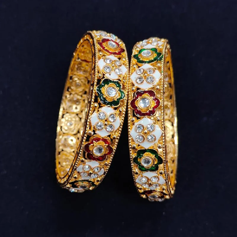 Final Call For Exquisite Jewelry At Reduced Rates Pooja Bangles Gold Plated Meenakari Bangle Set