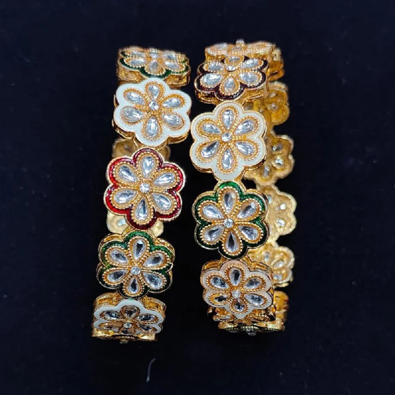 Timeless Jewelry Styles At Wallet-Friendly Prices Pooja Bangles Gold Plated Meenakari Bangle Set
