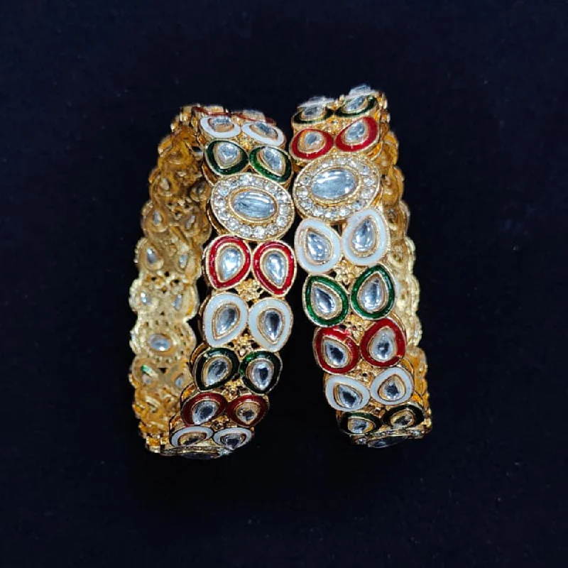Dazzle In Elegance With Our Biggest Jewelry Sale Pooja Bangles Gold Plated Meenakari Bangle Set