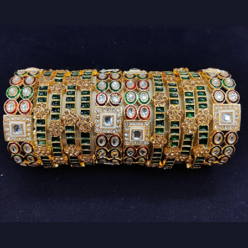 Buy More, Save More On Stunning Jewelry Pieces Pooja Bangles Gold Plated Meenakari Bangle Set