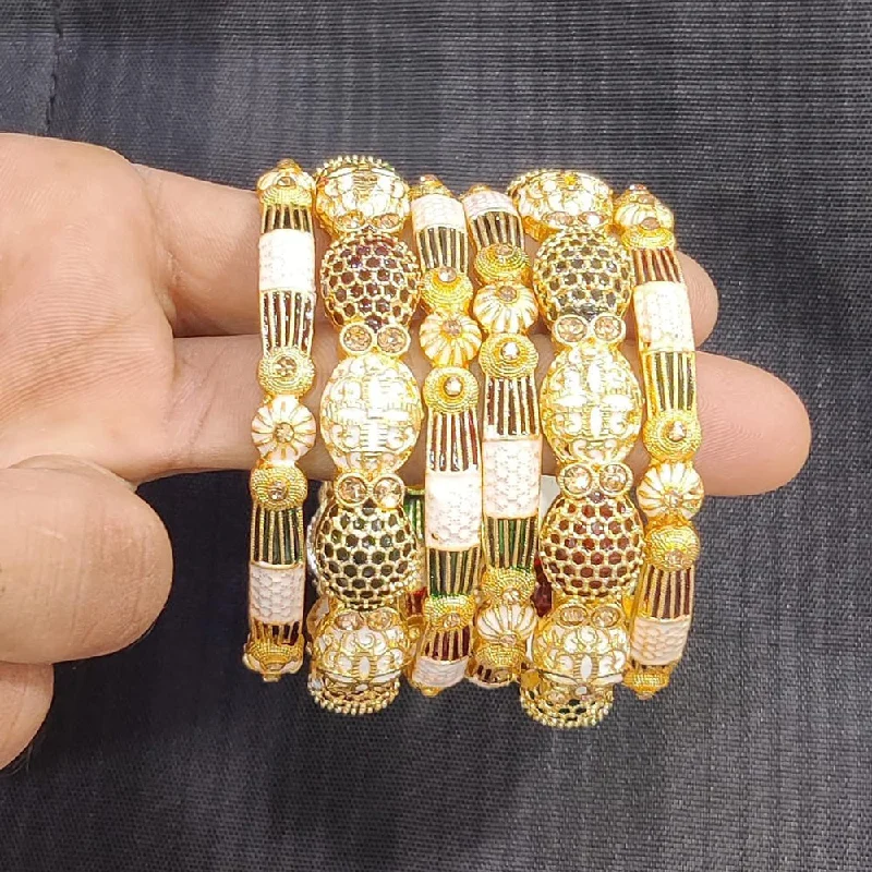 Stunning Jewelry At A Fraction Of The Price Pooja Bangles Gold Plated Meenakari  Bangles Set