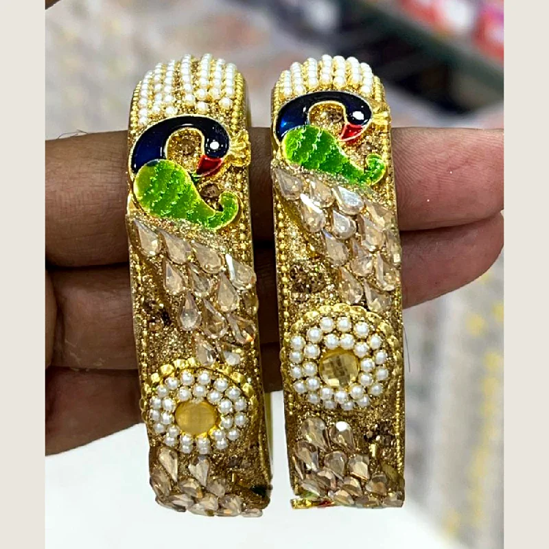Personalized Jewelry Sale – Unique Gifts At Low Prices Pooja Bangles Gold Plated Meenakari And Crystal Bangles Set