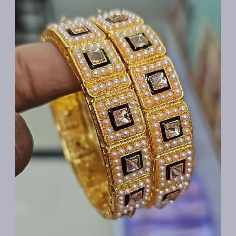 Stunning Jewelry Pieces At The Lowest Prices Ever Pooja Bangles Gold  Plated Pearl Bangle Set