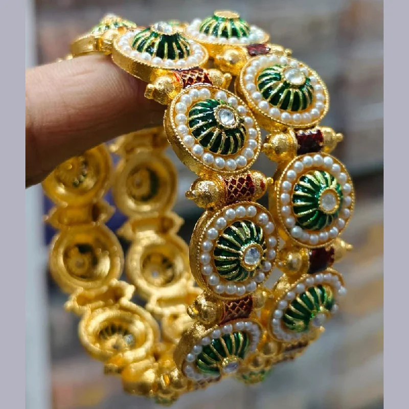 Shop Handcrafted Jewelry At Special Promotional Rates Pooja Bangles Gold  Plated Pearl Bangle Set