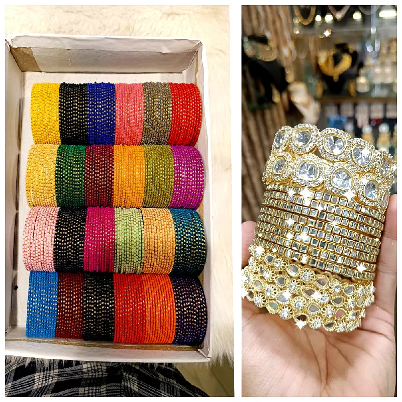 Buy More, Save More On Stunning Jewelry Designs Pooja Bangles Matel Bangles Set