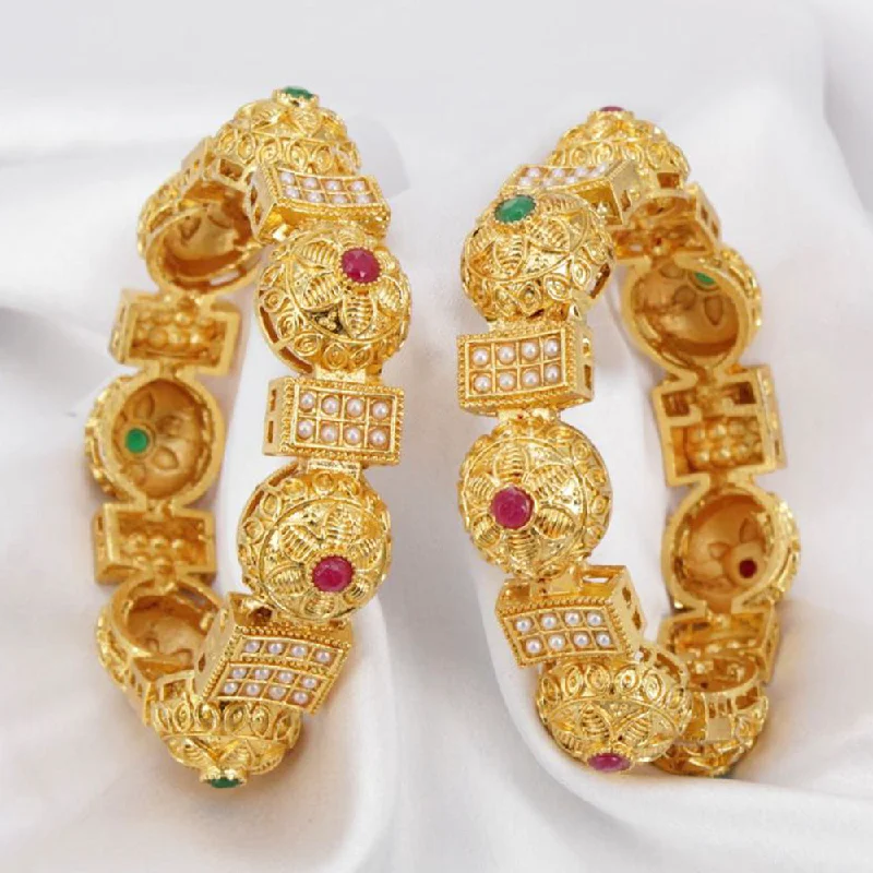 Holiday Jewelry Sale – Perfect Gifts At The Best Prices Sai Fashion Gold Plated Pota Stone & Pearl Bangles