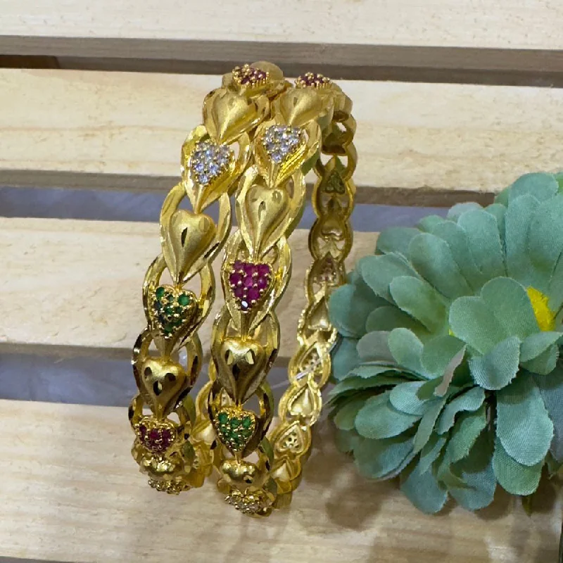 Huge Savings On Timeless Jewelry Collections Siara Collections Forming Gold Austrian Stone Bangles Set