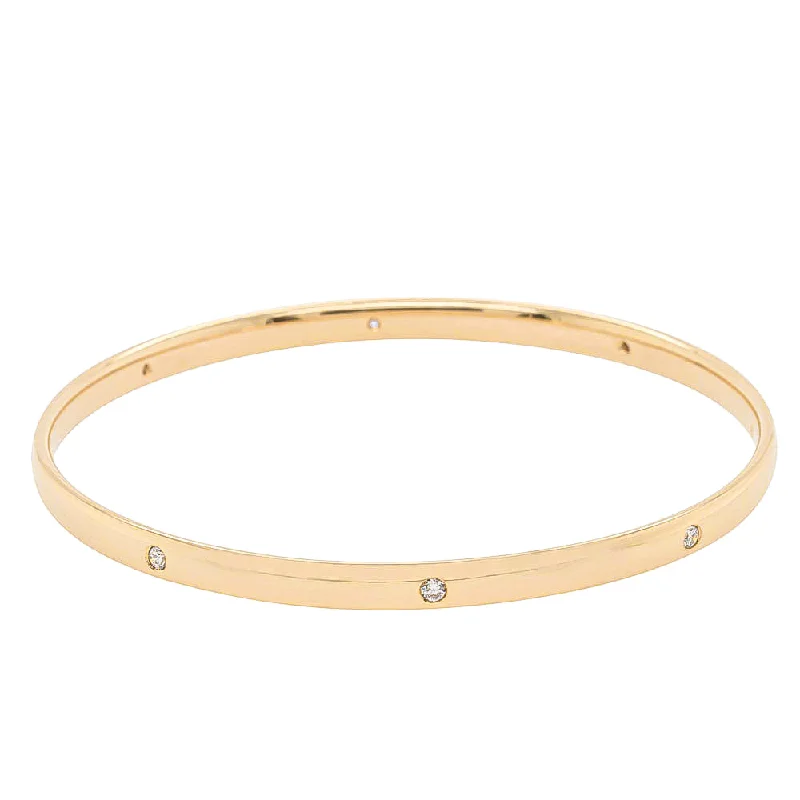 9ct Yellow Gold Diamond Lucky Bangle